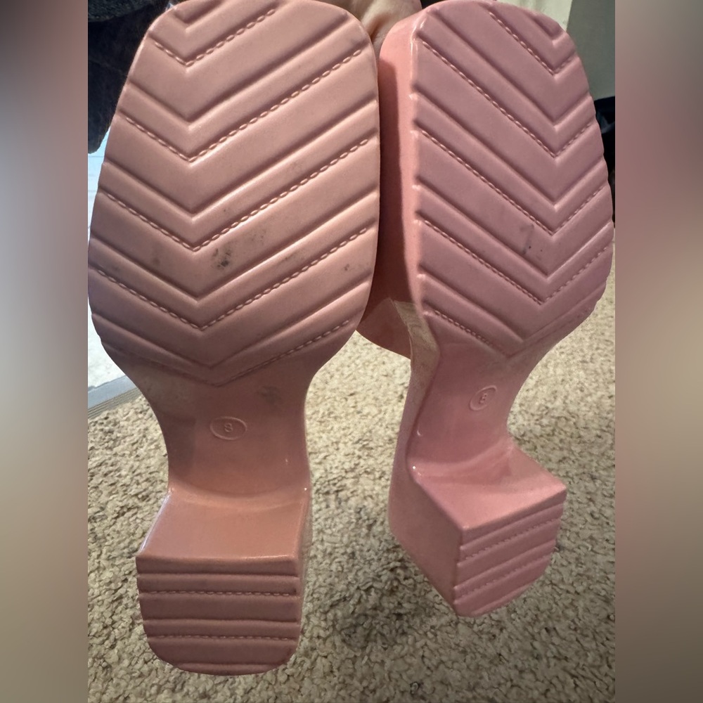 Beach by Matisse Pink Luxury Slide Block Heel Platform Sandals Women’s Sz 8 Shoe - Picture 6 of 6